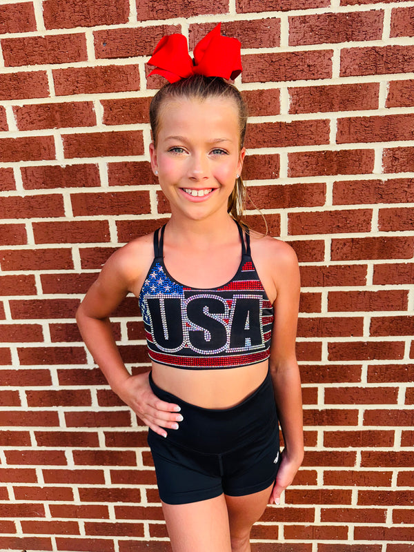 USA Bling Sports Bra